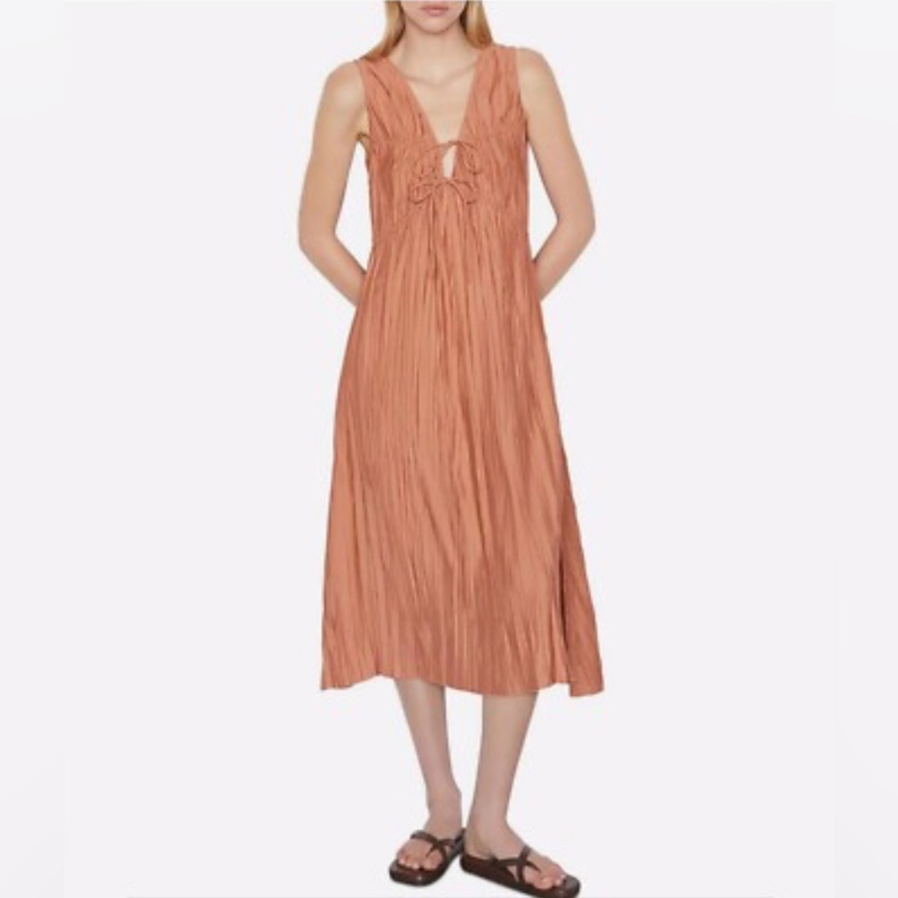 Frame Denim Rust Sleeveless Midi Dress